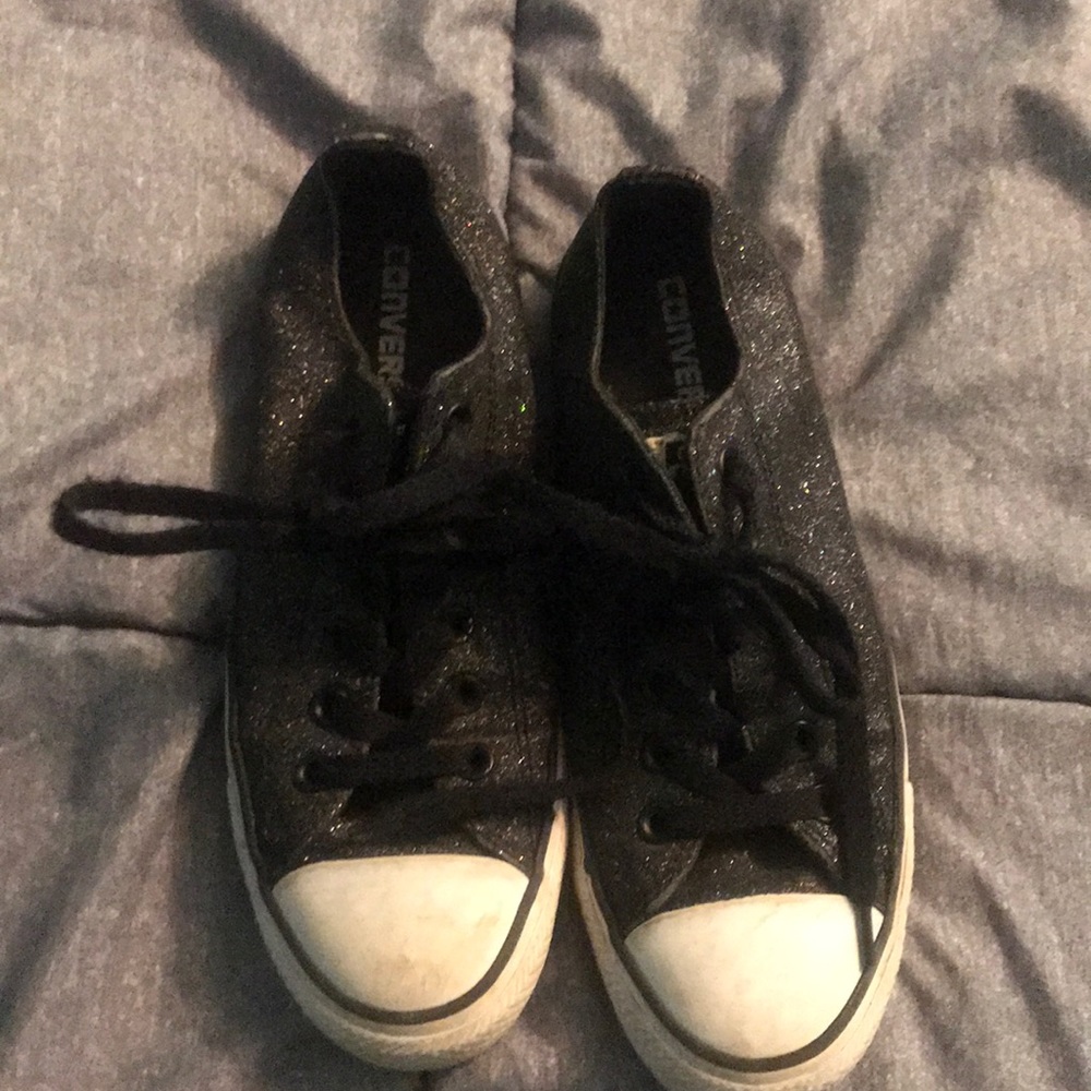 Sparkly black converse